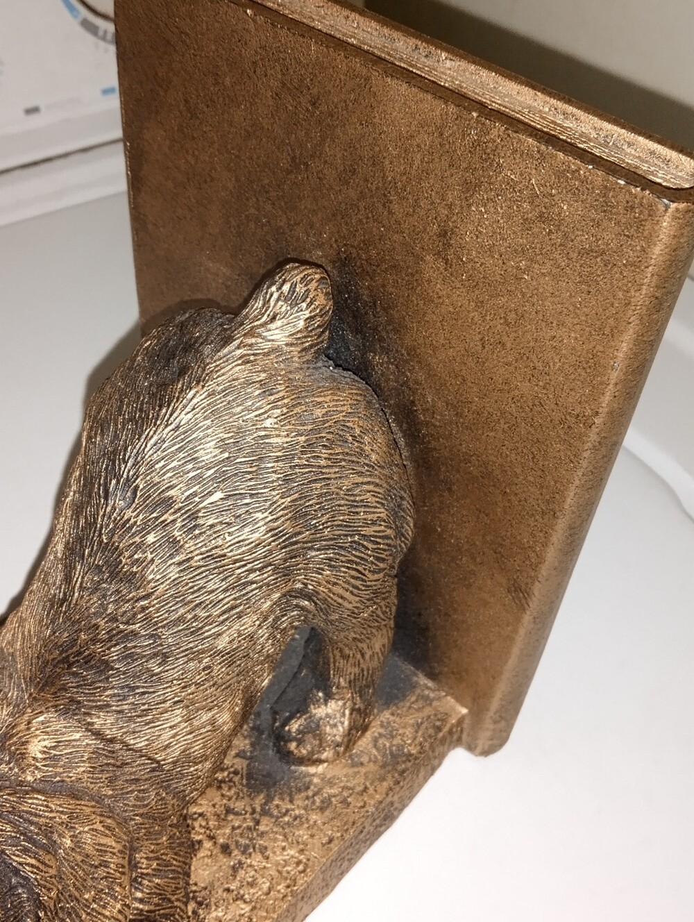 EUC Adoreable Black And Bronze Color Dog Bookends - Pair. - Picture 8 of 9